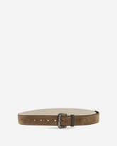 Cintura in suede con dettaglio monili - MARRONE | Base Blu