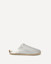 Mesh Mules with rhinestones - SILVER | Base Blu