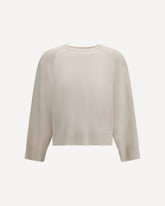 Cashmere crewneck Sweater - WHITE | Base Blu
