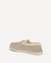 Mocassini in pelle scamosciata e montone - BEIGE | Base Blu