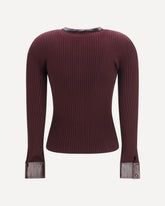 Vinyl and knit Cardigan - BORDEAUX | Base Blu
