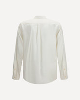 Camicia Elia con scollo coreano in seta  - BIANCO | Base Blu