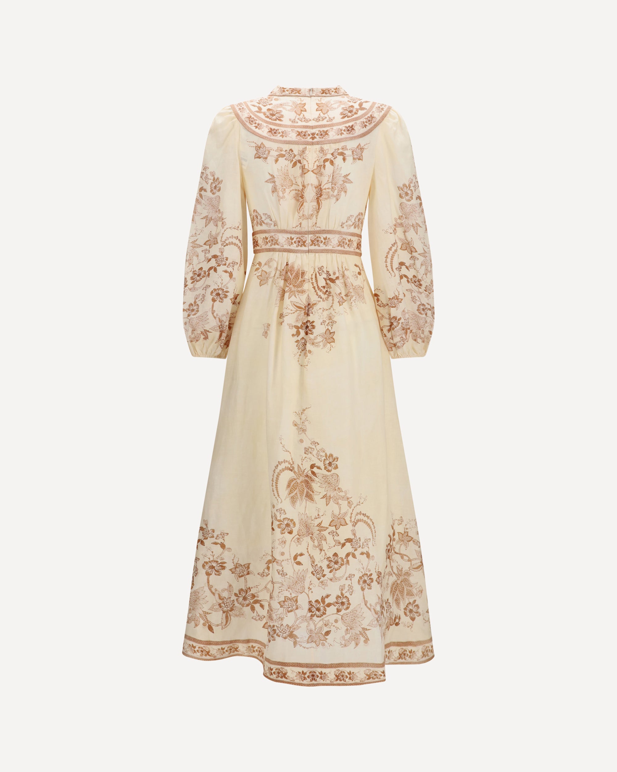 ZIMMERMANN Indra Plunge floral Dress BEIGE