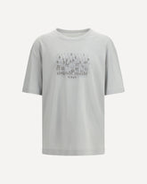 T-shirt in cotone con stampa lettering tono su tono - GRIGIO | Base Blu