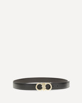 Reversible and adjustable Gancini Belt - BLACK | Base Blu