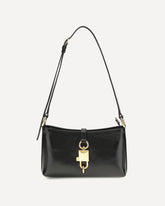 Lock leather Shoulder Bag - BLACK | Base Blu