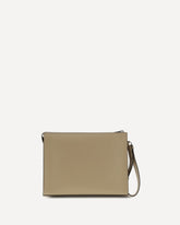 Leather and FF canvas Clutch - BEIGE | Base Blu