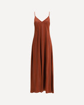 Abito lungo in seta con dettagli argento - ARANCIONE | Base Blu