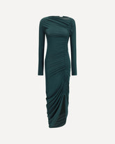 Abito midi drappeggiato - VERDE | Base Blu