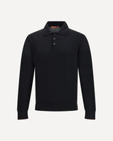 Maglione polo in lana  - NERO | Base Blu