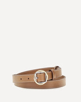 Salon slim leather Belt - BEIGE | Base Blu