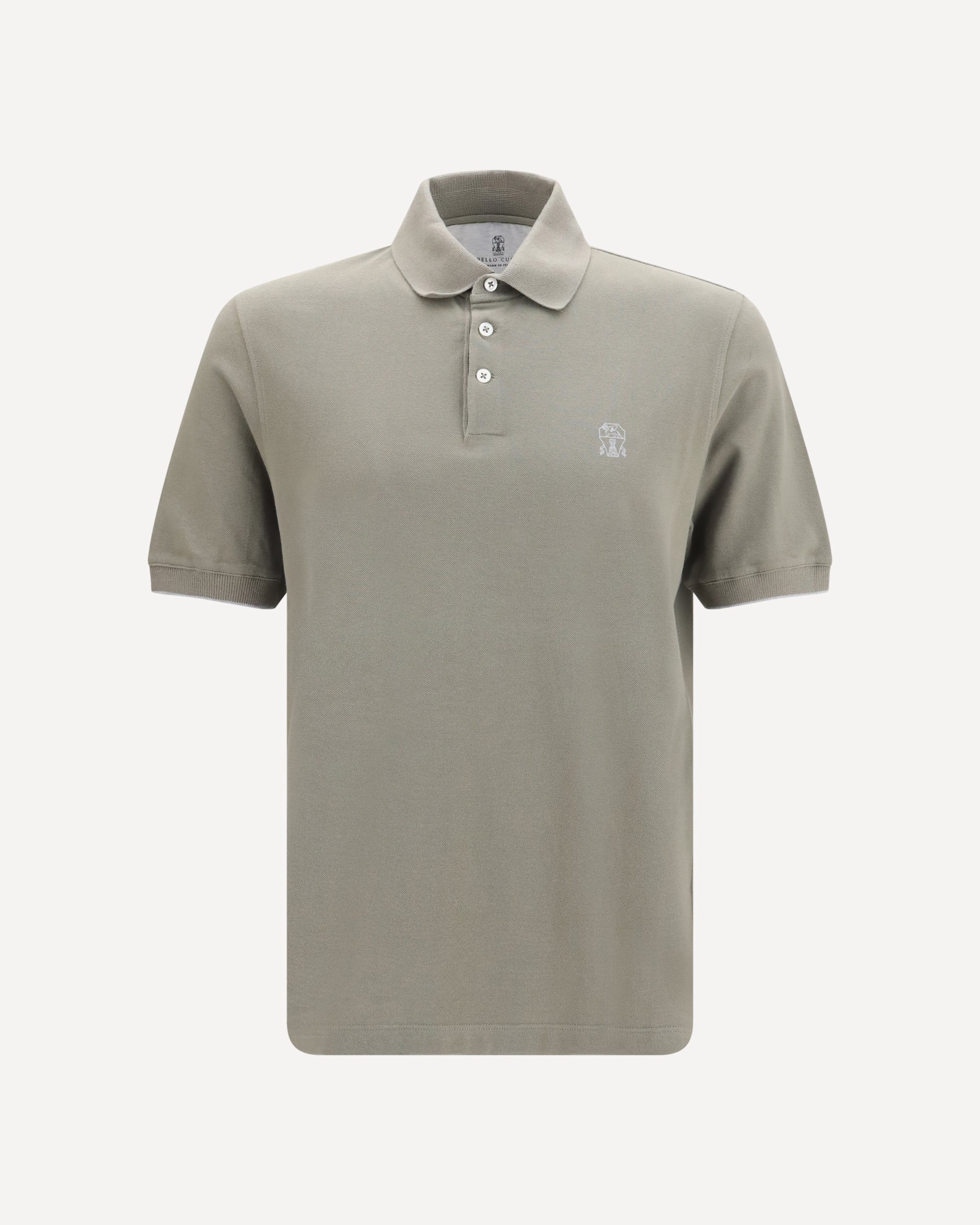 BRUNELLO CUCINELLI Cotton Polo KHAKI | Base Blu