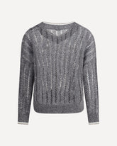 Perforated Sweater with sequins - GREY | Base Blu