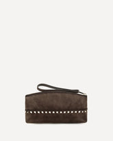 Rockstud suede Pouch - BROWN | Base Blu