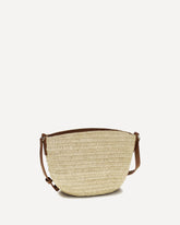 Eclipse raffia and calfskin Shoulder Bag Loewe x Paula’s Ibiza - BEIGE | Base Blu