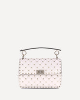 Medium Rockstud Spike Shoulder Bag - CREAM | Base Blu