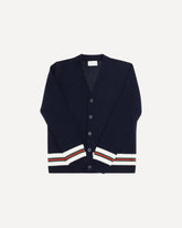 Cardigan with Web stripes - BLUE | Base Blu