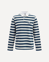 Striped long-sleeve cotton Polo - MULTICOLOUR | Base Blu