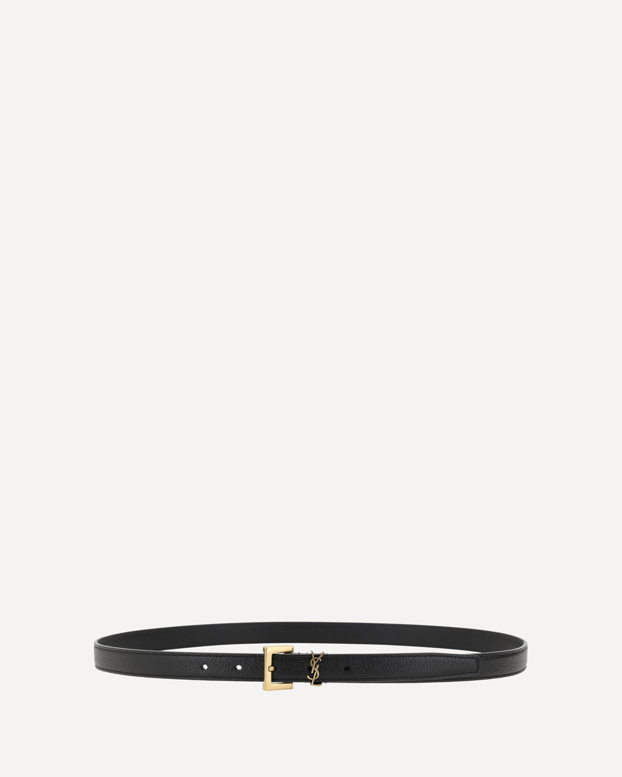 SAINT LAURENT Leather Belt BLACK | Base Blu
