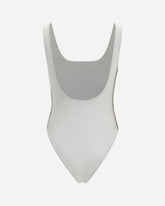 One-piece Swimsuit with Check trim - WHITE | Base Blu