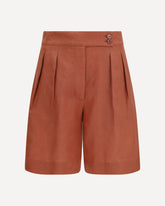 Dorin linen Shorts - BROWN | Base Blu