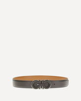Reversible and adjustable Gancini Belt - BROWN | Base Blu