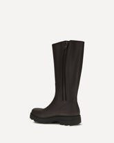 Halla Rubber High Boots - BROWN | Base Blu
