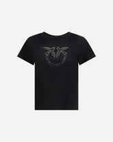 T-Shirt con logo ricamato - NERO | Base Blu