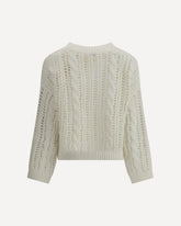 Lace-knit  Sweater - WHITE | Base Blu