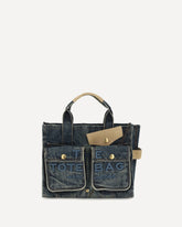 Medium cargo denim Tote Bag - BLUE | Base Blu