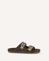 Check suede Urchin Sandals - BROWN | Base Blu