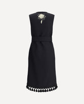 Embroidered long Vest - BLACK | Base Blu