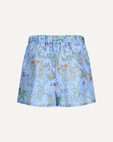 Printed silk twill Shorts - LIGHT BLUE | Base Blu