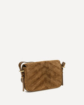 Borsa a Tracolla LouLou piccola in suede matelassé - MARRONE | Base Blu