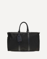 Leather-trim Travel Duffle Bag - BLACK | Base Blu