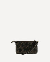 Borsa a Spalla in jacquard con monogram all over - MARRONE | Base Blu