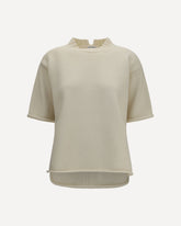 Wool and cashmere-blend knit T-shirt - CREAM | Base Blu
