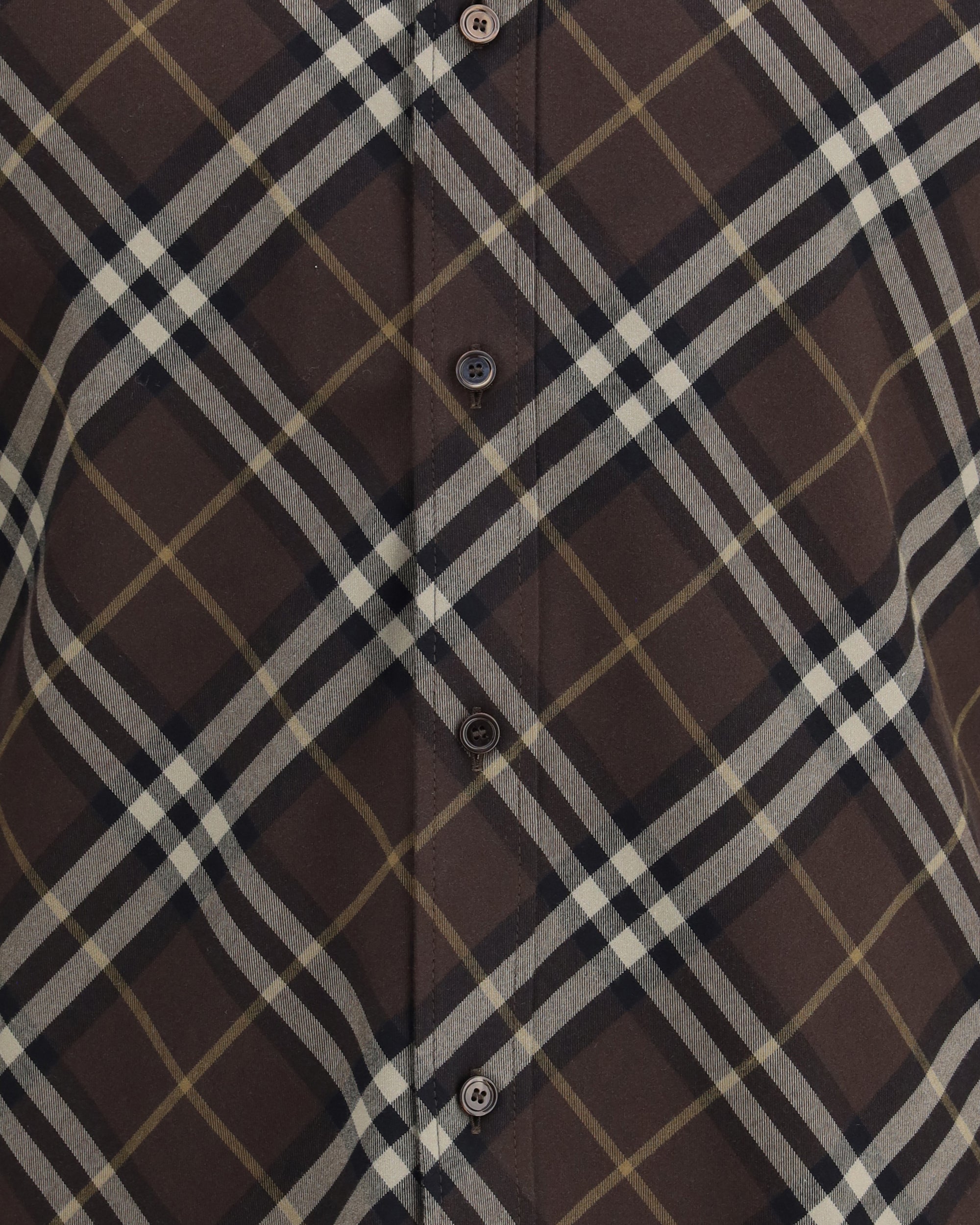 BURBERRY Camicia in flanella di cotone Check MARRONE Base Blu