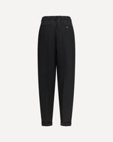Pleated Pants with an elasticated waistband - BLACK | Base Blu