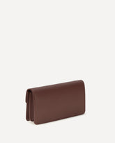 VLogo signature grainy calfskin chain Wallet - BROWN | Base Blu