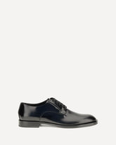 Calfskin lace-up Derby Shoes - BLACK | Base Blu