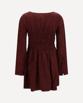 Long-sleeve satin Mini Dress - BORDEAUX | Base Blu