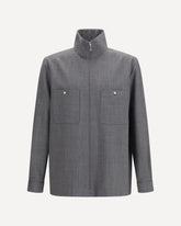 Mouliné wool shirt Jacket - GREY | Base Blu