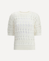 Perforated Sweater - WHITE | Base Blu