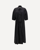 Asymmetric silk shirt Dress - BLACK | Base Blu