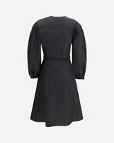 Technical poplin Dress with crewneck - BLACK | Base Blu