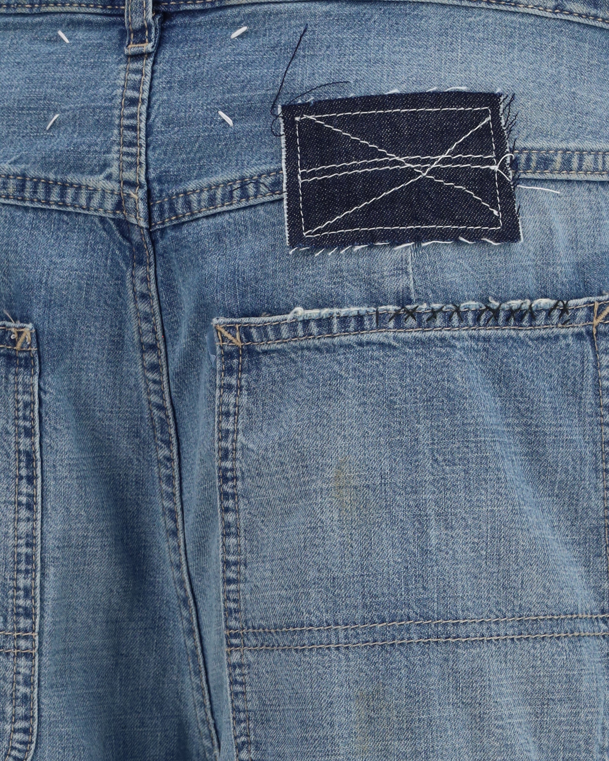 MARGIELA Patchwork-detail wide leg Jeans BLUE | Base Blu