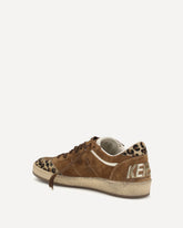 Ballstar Sneakers with leopard-print pony insert - BROWN | Base Blu