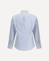 Striped long-sleeve Cotton Shirt - LIGHT BLUE | Base Blu