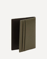 Gancini leather Card Holder - GREEN | Base Blu